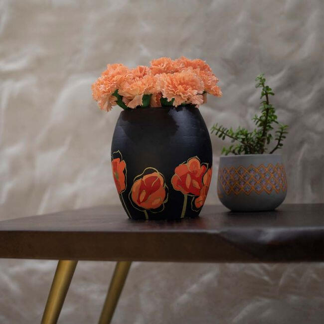 Black Terracotta Vase