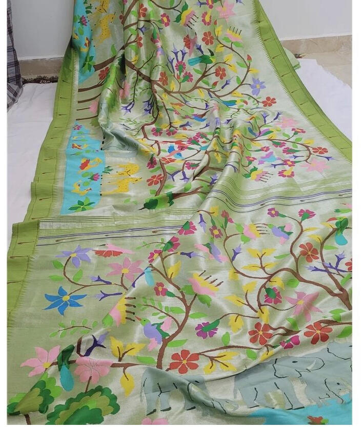 Green Allover Paithani